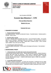 Economia Agro-Alimentare I