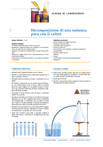 Decomposizione di una sostanza pura con il calore