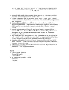 PROGRAMMA DELL`INSEGNAMENTO DI