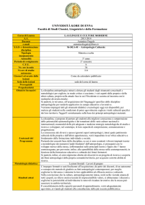 antropologia culturale - Università Kore di ENNA