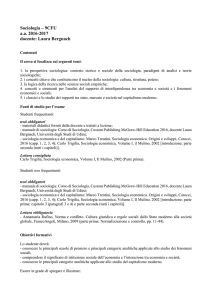 Sociologia – 9CFU aa 2016-2017 docente: Laura