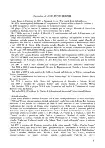 1 Curriculum di LAURA TUNDO FERENTE Laura Tundo si è