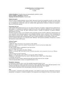 ANTROPOLOGIA CULTURALE (M-Z) (dott.ssa Anna M. Paini) 8