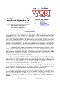 Vestitevi di pazienza!