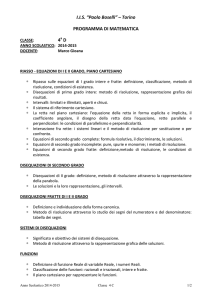 I.I.S. “Paolo Boselli” – Torino PROGRAMMA DI MATEMATICA 4 D
