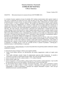 Sistema Statistico Nazionale COMUNE DI VICENZA Ufficio Statistica