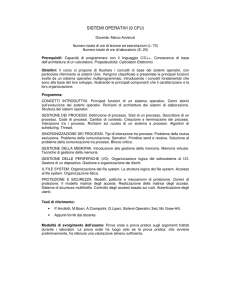SISTEMI OPERATIVI (9 CFU)