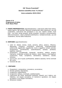 Anno scolastico 2015/2016 Classe 4^G Programma di lati
