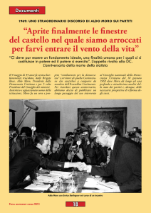“Aprite finalmente le finestre del castello nel quale siamo arroccati