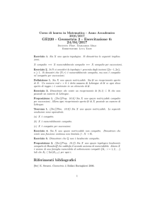 GE220 - Geometria 3 - Esercitazione 6: 24/04/2017 Riferimenti