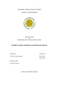 tesi: STUDIO E SIMULAZIONE DI ANTENNE