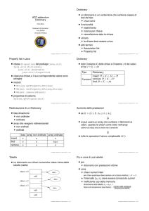 ADT addendum Dictionary Dictionary un dizionario è un