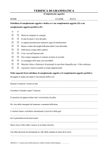Esercizi di Grammatica: Complemento Oggetto