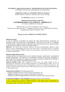 antropologia culturale - modulo a