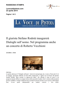 Il giurista Stefano Rodotà inaugurerà Dialoghi sull`uomo. Nel