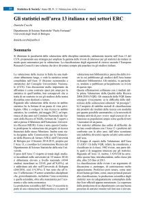 Gli statistici nell`area 13 italiana e nei settori ERC