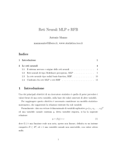 Reti Neurali MLP e RFB - Digilander