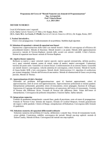 Programma del Corso di “Calcolo Numerico”