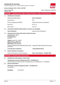 Scheda Dati di Sicurezza: cloruro di potassio