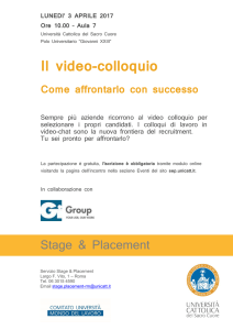 Il video-colloquio - Università Cattolica del Sacro Cuore