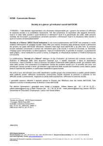 OCSE - Comunicato Stampa Society at a glance: gli indicatori sociali