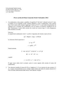 Prova scritta di Fisica Generale II del 4 Settembre 2012