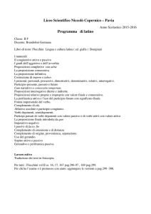 Liceo Scientifico Niccolò Copernico – Pavia Programma di latino