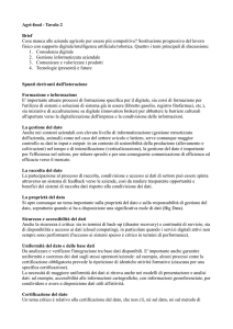 Agri-food - Tavolo 2 Brief Cosa manca alle aziende agricole per