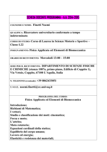 Fisica Applicata ed elementi di biomeccanica
