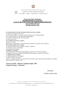 Visione del Film “ Mission” di Roland Joffè, 1986 Proposta Progetto