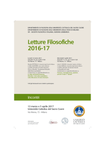 Calendario completo dei seminari - Università Cattolica del Sacro