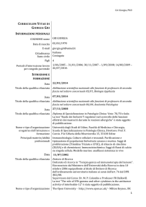CURRICULUM VITAE DI GIORGIA GRI