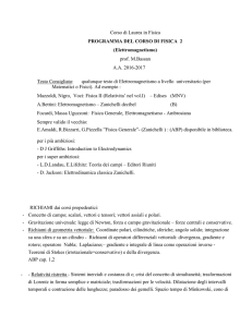 Programma d`esame del corso Fisica 2