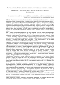 INTEGRAZIONE TRA MEDICINA