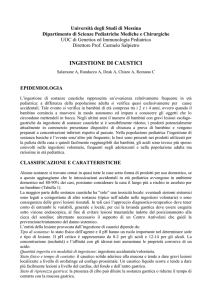 ingestione di caustici - Unità Operativa Complessa di Genetica e