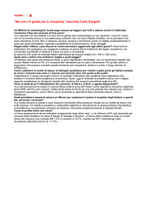 “Ma non c`è gelata per lo shopping” intervista Carlo Sangalli