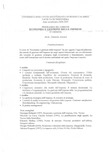 ECONOMIA E GESTIONE DELLE IMPRESE . . ··"(3CREDITI)