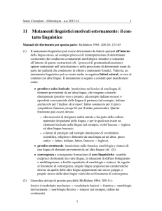 11 Mutamenti linguistici motivati esternamente: il con