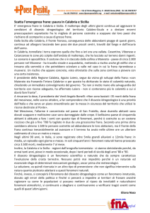 Scatta l`emergenza frane: paura in Calabria e Sicilia