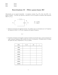 Esercitazione II – Filtro passo