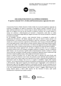 Una legislatura rivolta alla ripresa economica