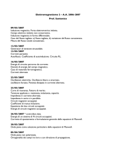 Elettromagnetismo 2 – A.A. 2006-2007 Prof. Santonico 09/03/2007