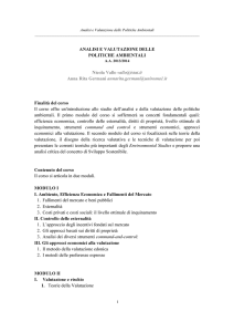 Analisi e Valutazione delle Politiche Ambientali