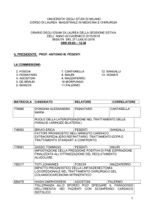 Seduta del mattino - Medicina e Chirurgia Unimi