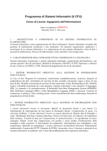 Programma di Sistemi Informativi (6 CFU)