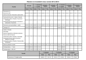 PERIODO DI SVOLGIMENTO DELLE LEZIONI 2013/2014