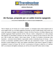 Air Europa, proposte per un caldo inverno spagnolo