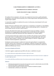 CARATTERIZZAZIONE E CORREZIONE ACUSTICA