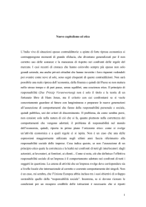 1 Nuovo capitalismo ed etica L`Italia vive di situazioni spesso
