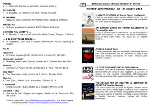 Settimana dal 18 al 24 ottobre 2014